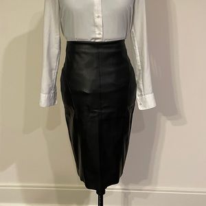 Express Black Faux Leather Pencil Skirt